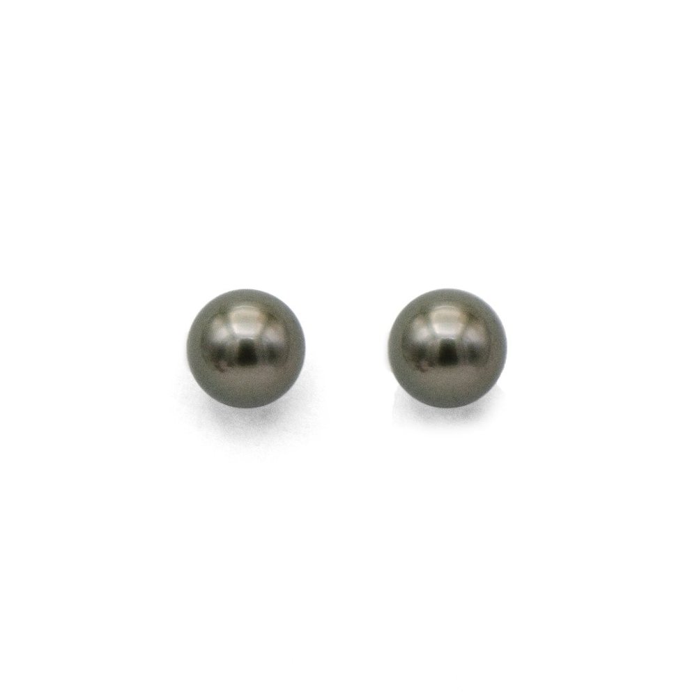 Tahitian Black Pearl Stud Earrings